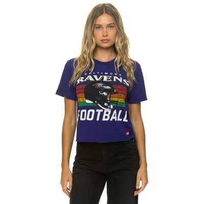 Baltimore Ravens Aviator Nation Women's Boxy Boyfriend Tri-Blend T-Shirt - Purple