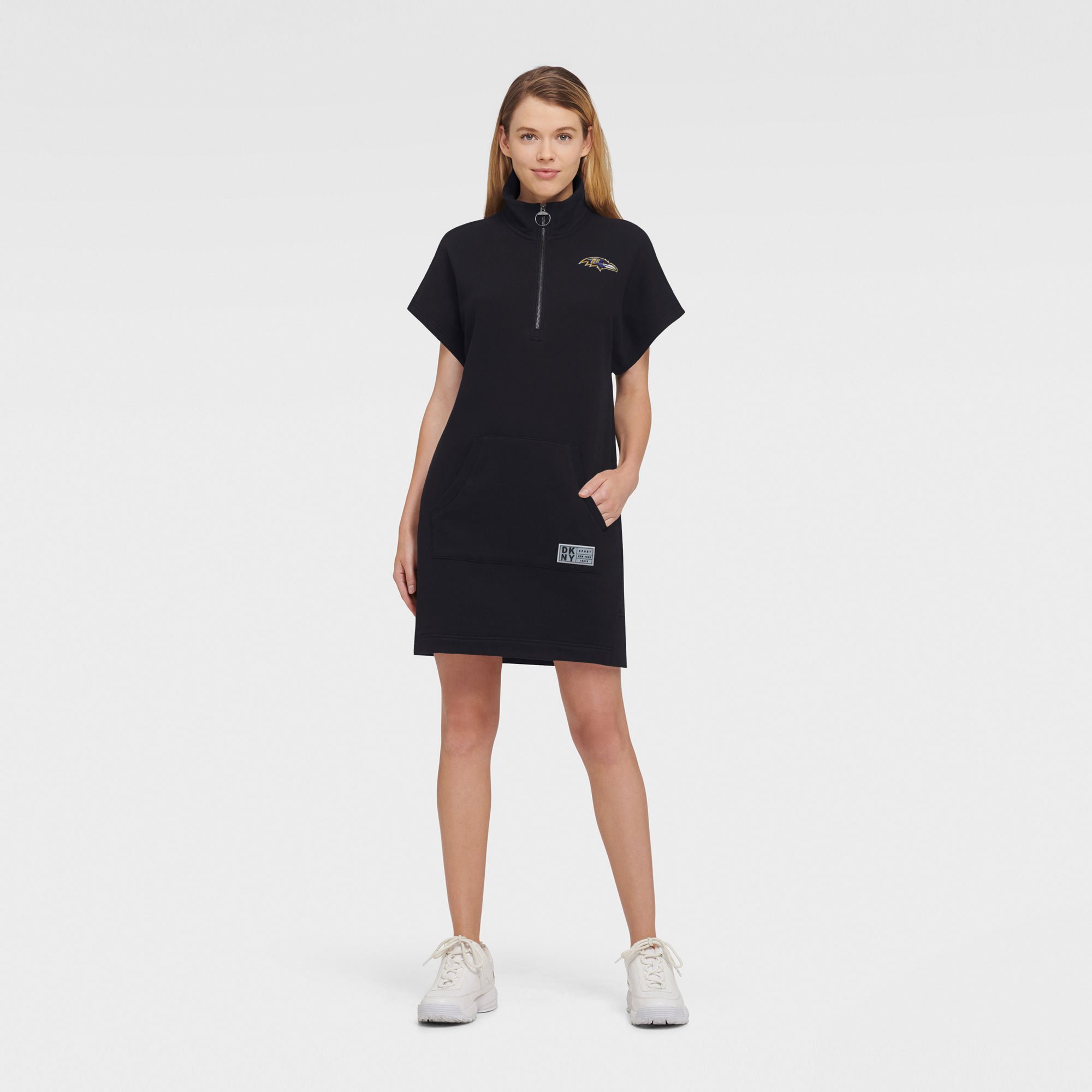 Women's Baltimore Ravens DKNY Sport Black Naomi Quarter-Zip