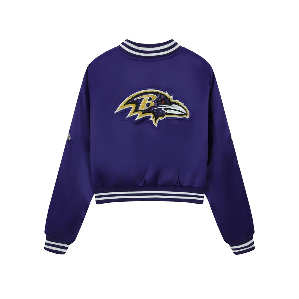 Baltimore Ravens FABGATING by Cuce Women's Cropped Team Full-Zip Bomber Jacket - Purple