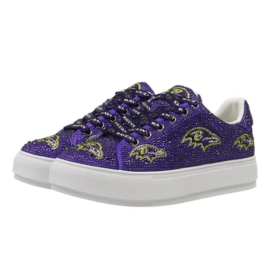  Baltimore Ravens FABGATING by Cuce Women's Crystal Team Logo Sneakers - Purple