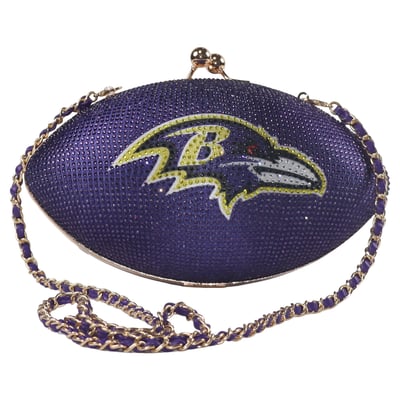  Baltimore Ravens FABGATING by Cuce Women's Team Color Crystal Football Purse - Purple