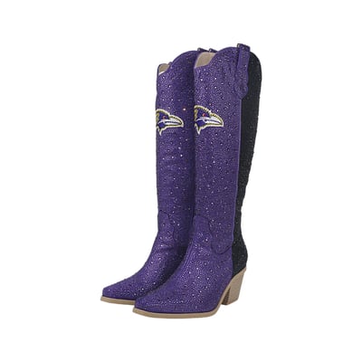  Baltimore Ravens FABGATING by Cuce Women's Two-Tone Crystal Cowboy Boot - Purple