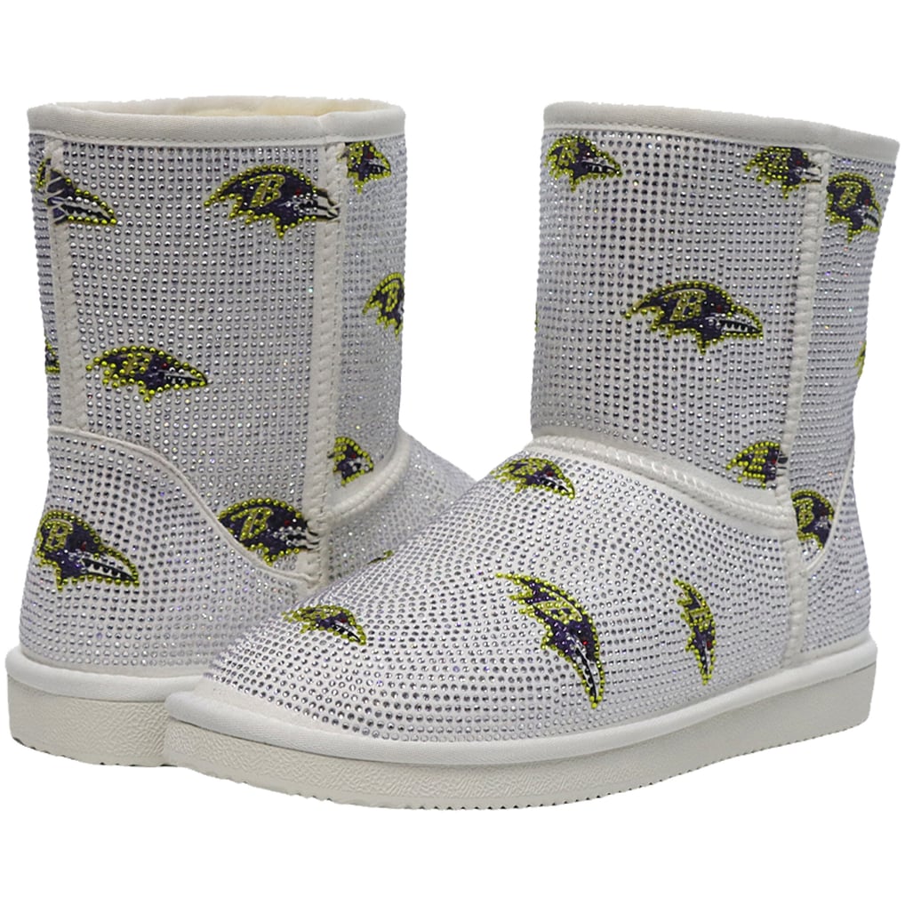  Baltimore Ravens FABGATING by Cuce Women's Logo Pull on Ankle Boots - White