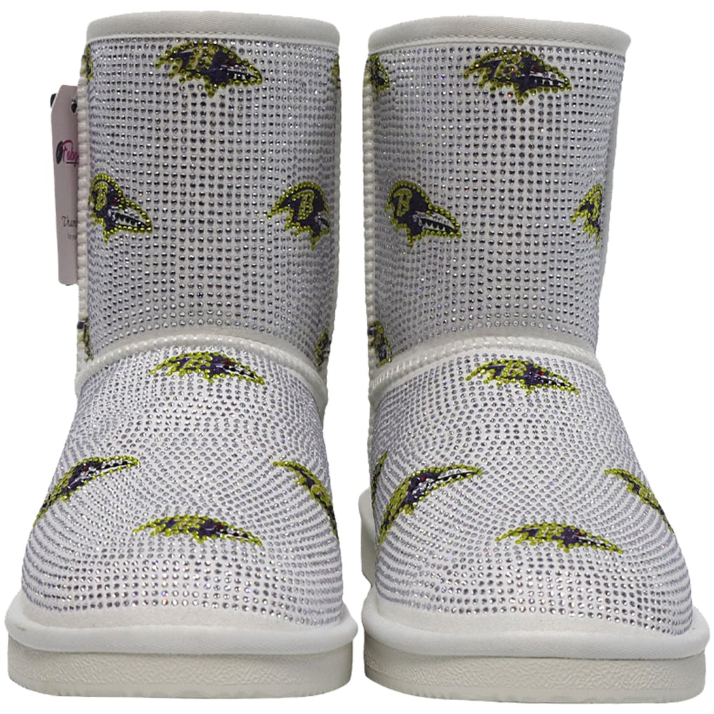  Baltimore Ravens FABGATING by Cuce Women's Logo Pull on Ankle Boots - White