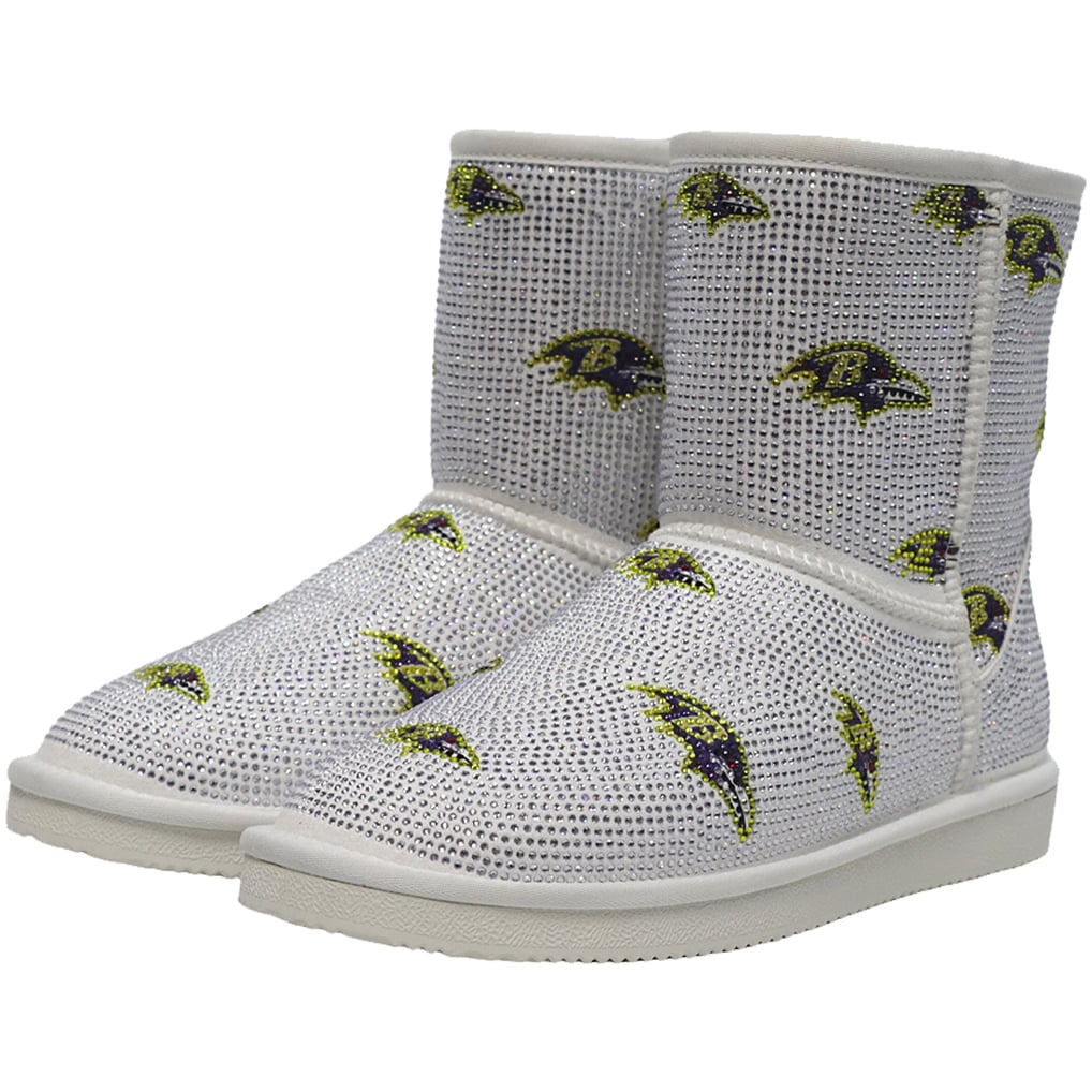  Baltimore Ravens FABGATING by Cuce Women's Logo Pull on Ankle Boots - White