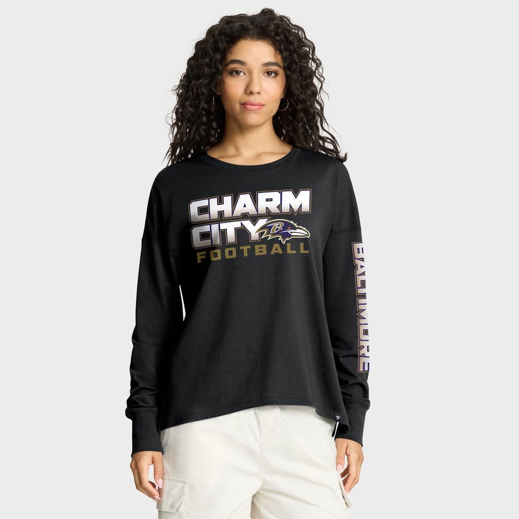 Baltimore Ravens Fanatics Women's Hometown Legacy Long Sleeve T-Shirt - Black