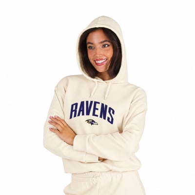  Baltimore Ravens Fanatics Women's Plus Size Hoodie & Pants Lounge Set - Cream