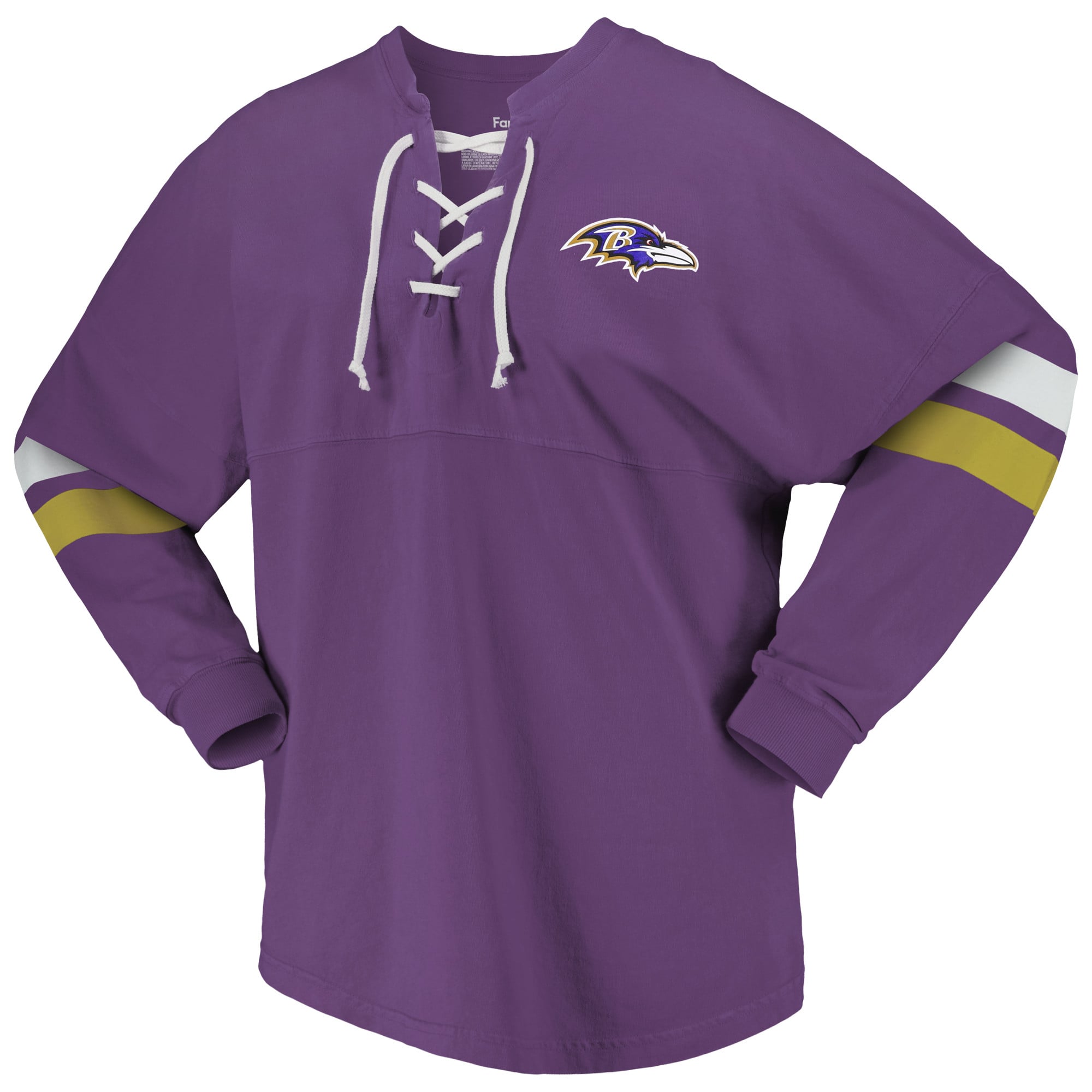 Women's Fanatics Purple Baltimore Ravens Spirit Jersey Lace-Up V
