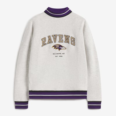  Baltimore Ravens Off Season x NFL Women's Mock Neck Sweatshirt - Heather Gray