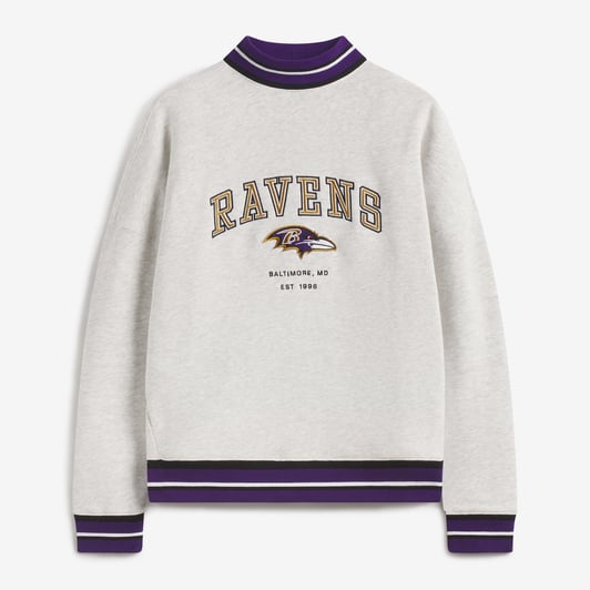  Baltimore Ravens Off Season x NFL Women's Mock Neck Sweatshirt - Heather Gray