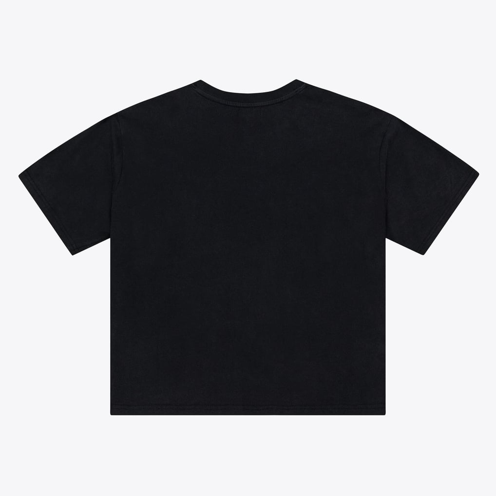 Baltimore Ravens Mitchell & Ness Women's Core Essentials Micro Logo Boxy Crop T-Shirt - Black
