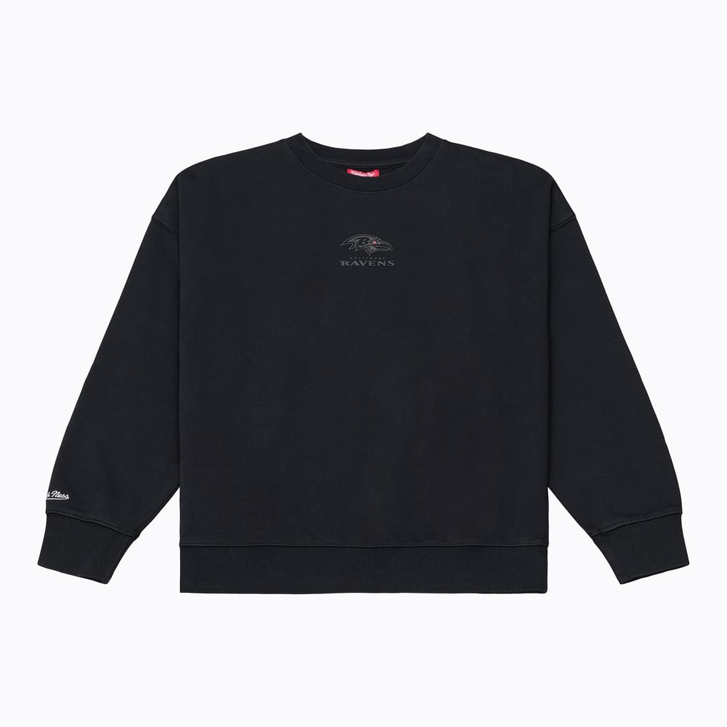 Baltimore Ravens Mitchell & Ness Women's  Core Essentials Micro Logo Fleece Sweatshirt - Black