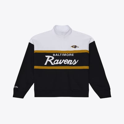  Baltimore Ravens Mitchell & Ness Women's Head Coach Quarter-Zip Pullover - Purple