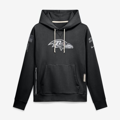  Baltimore Ravens Nike Women's 2026 Salute to Service Sideline Dri-FIT Pullover Hoodie - Black