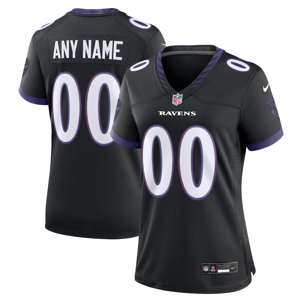  Baltimore Ravens Nike Women's Alternate Custom Game Jersey - Black