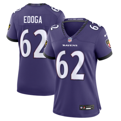 Chuma Edoga Baltimore Ravens Nike Women's Team Game Jersey - Purple
