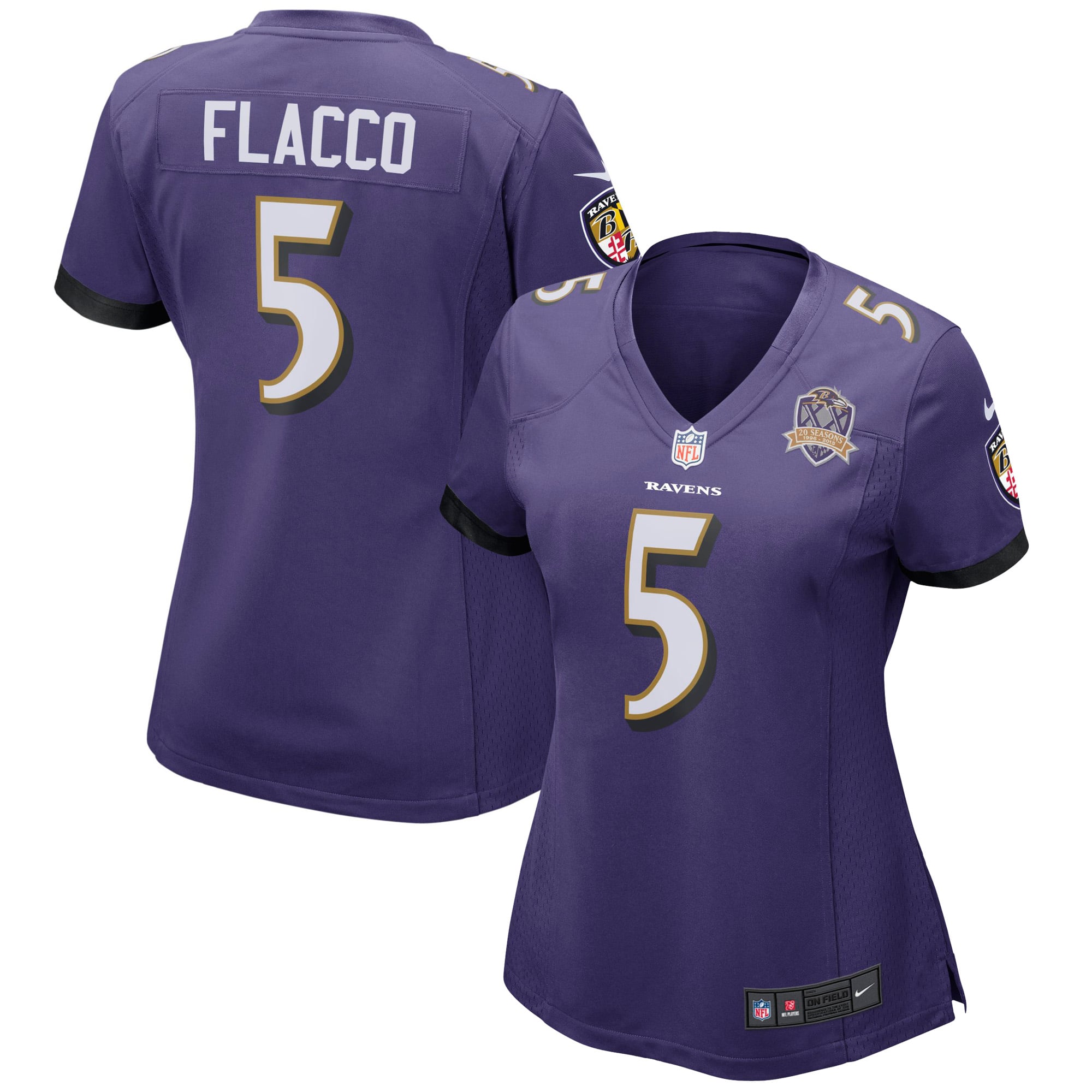 Women's Baltimore Ravens Joe Flacco Nike Purple Patch Game Jersey