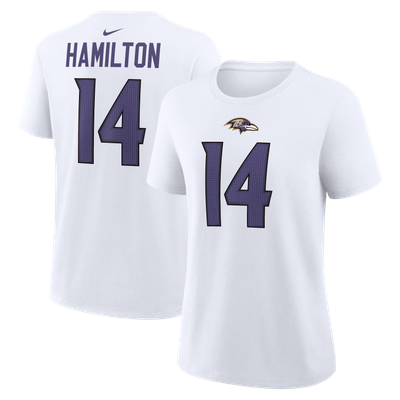 Kyle Hamilton Baltimore Ravens Nike Women's Name & Number T-Shirt - White