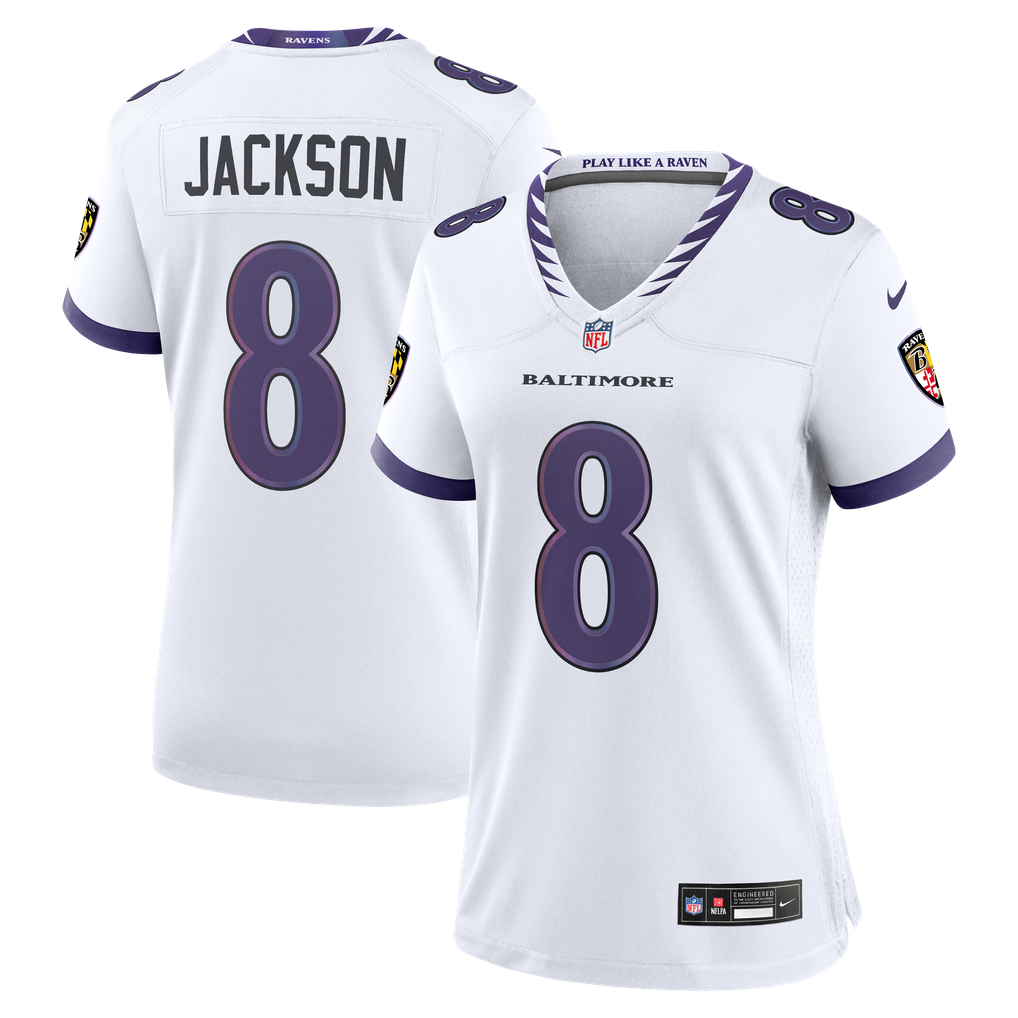 Lamar Jackson Baltimore Ravens Nike Women's Game Jersey - White