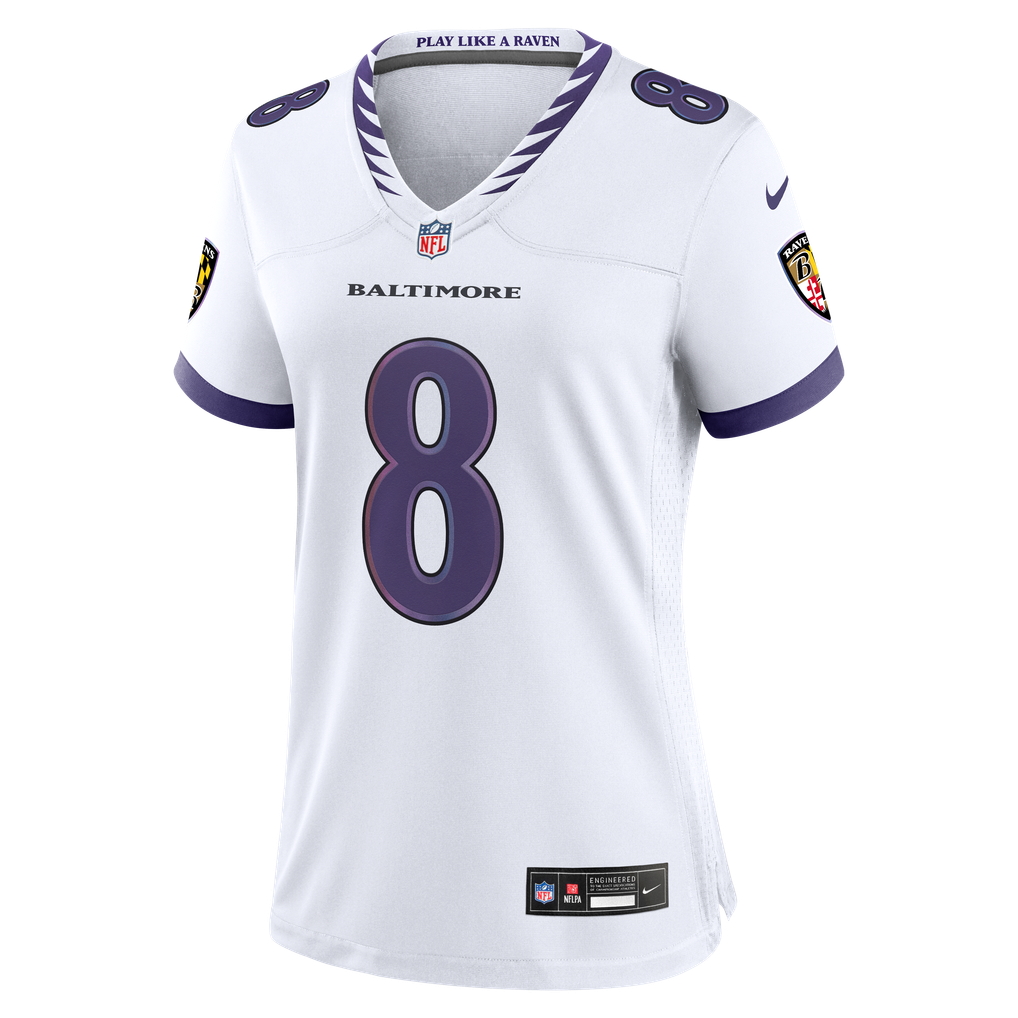 Lamar Jackson Baltimore Ravens Nike Women's Game Jersey - White