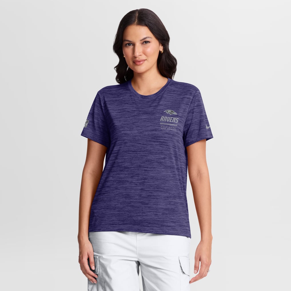 Baltimore Ravens Nike Women's Sideline Velocity Dri-FIT T-Shirt - Purple