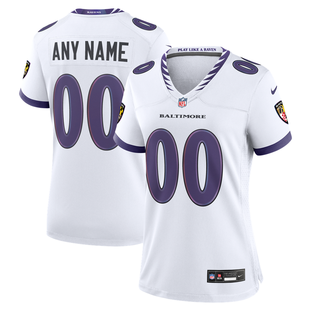  Baltimore Ravens Nike Women's Custom Game Jersey - White