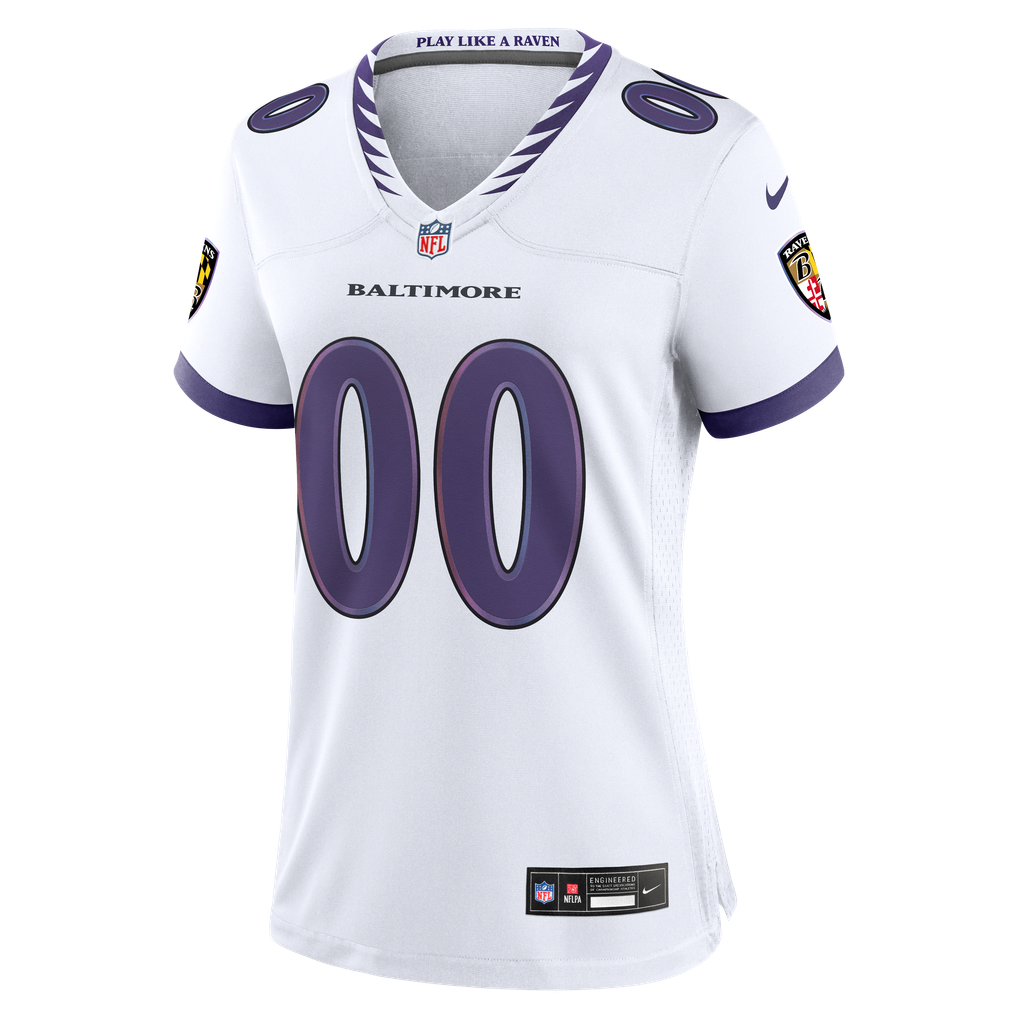  Baltimore Ravens Nike Women's Custom Game Jersey - White