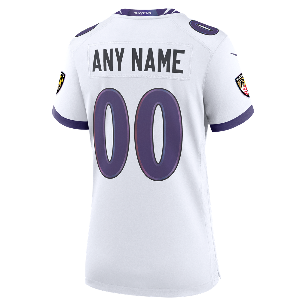  Baltimore Ravens Nike Women's Custom Game Jersey - White