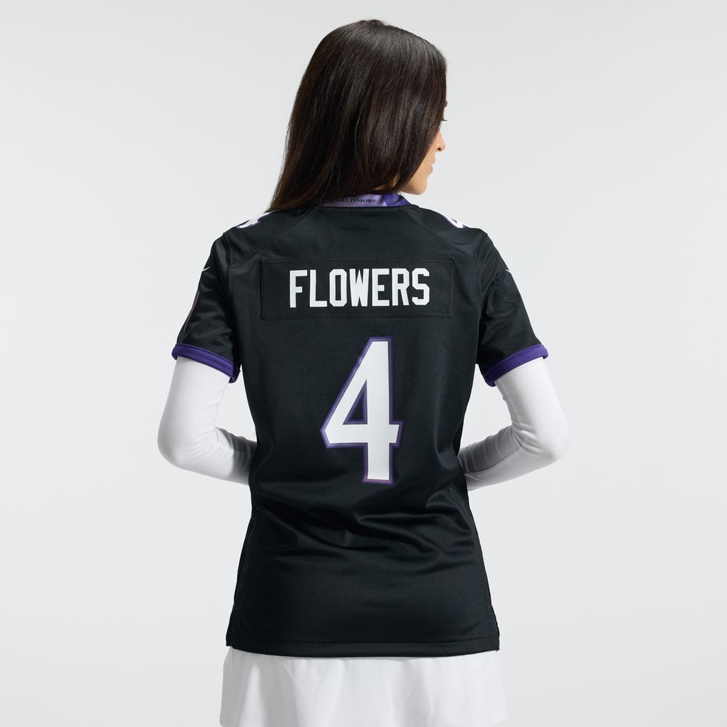 Zay Flowers Baltimore Ravens Nike Women's Alternate Game Jersey - Black