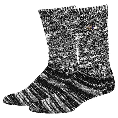  Baltimore Ravens PRO Compression Women's Slouchy Slub Textured Boyfriend Socks - Black
