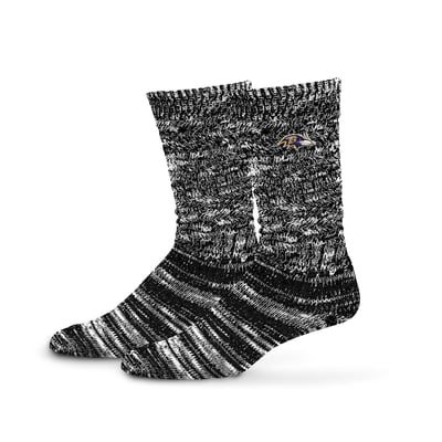  Baltimore Ravens PRO Compression Women's Slouchy Slub Textured Boyfriend Socks - Black