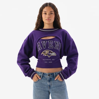  Baltimore Ravens Off Season x NFL Women's Fleece Shrug Cami - Purple