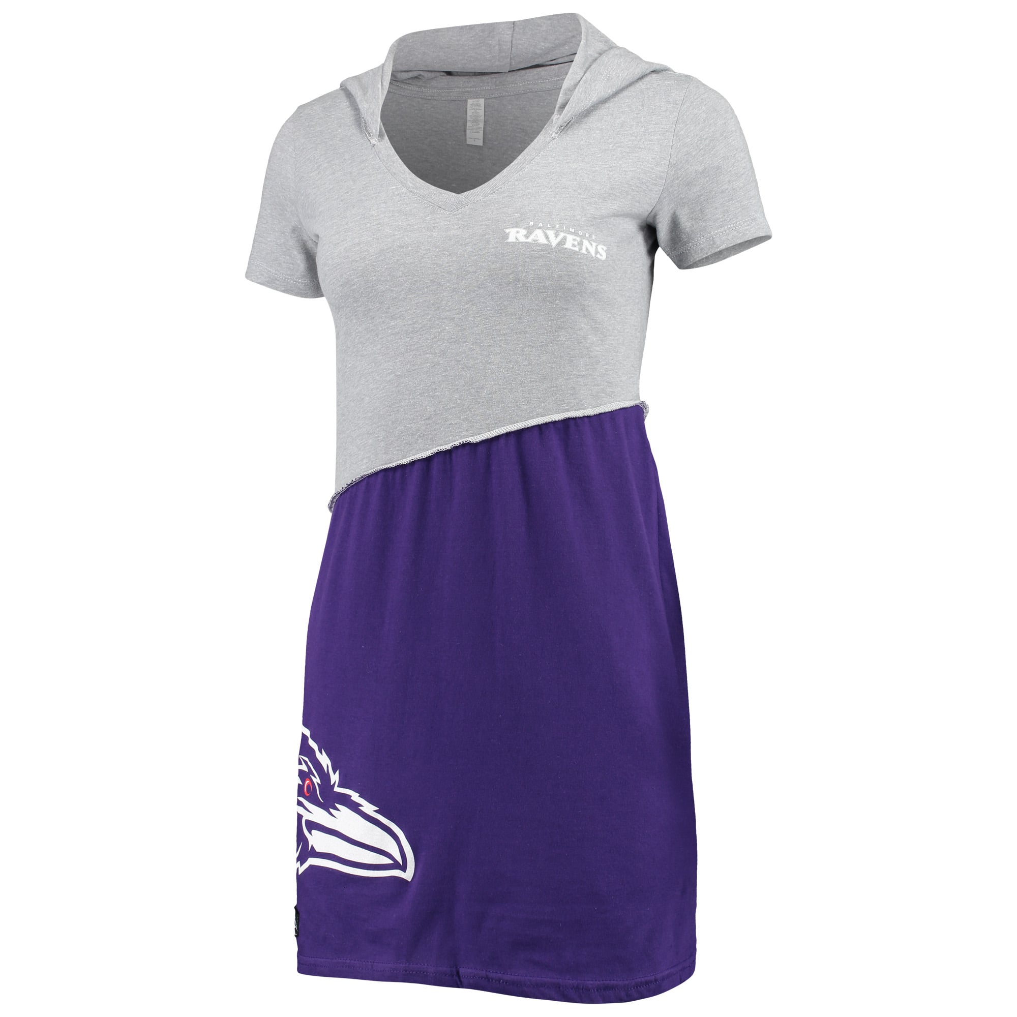 ravens jersey dress Women's Refried Apparel Gray/Purple Baltimore Sustainable Hooded Mini Floor 5.11.26