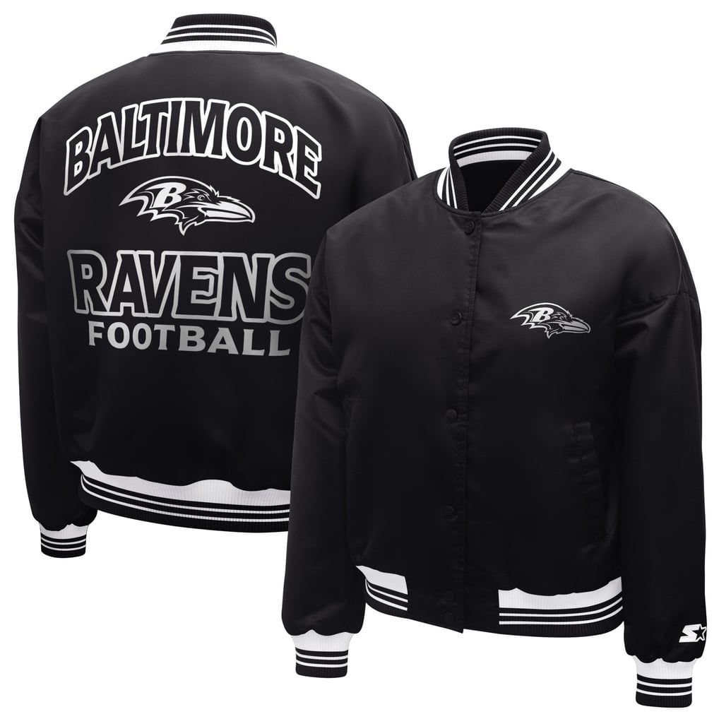 Baltimore Ravens Starter Women's Two-Tone Satin Varsity Jacket - Black
