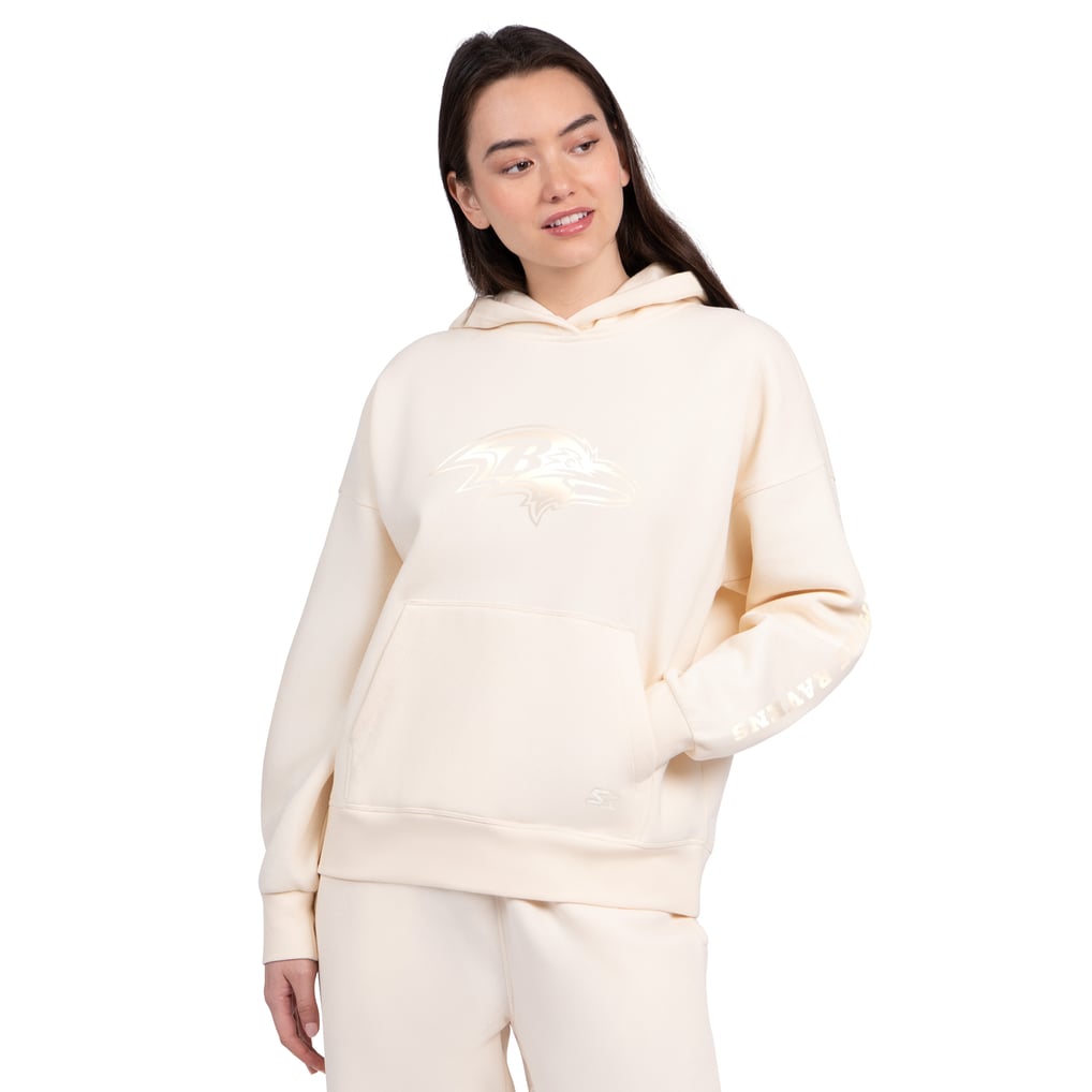  Baltimore Ravens Starter Women's Pastel Relaxed Travel Hoodie - Cream