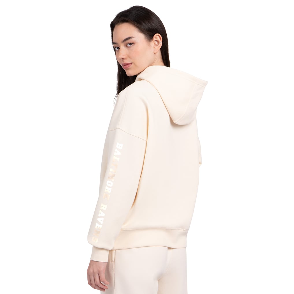  Baltimore Ravens Starter Women's Pastel Relaxed Travel Hoodie - Cream