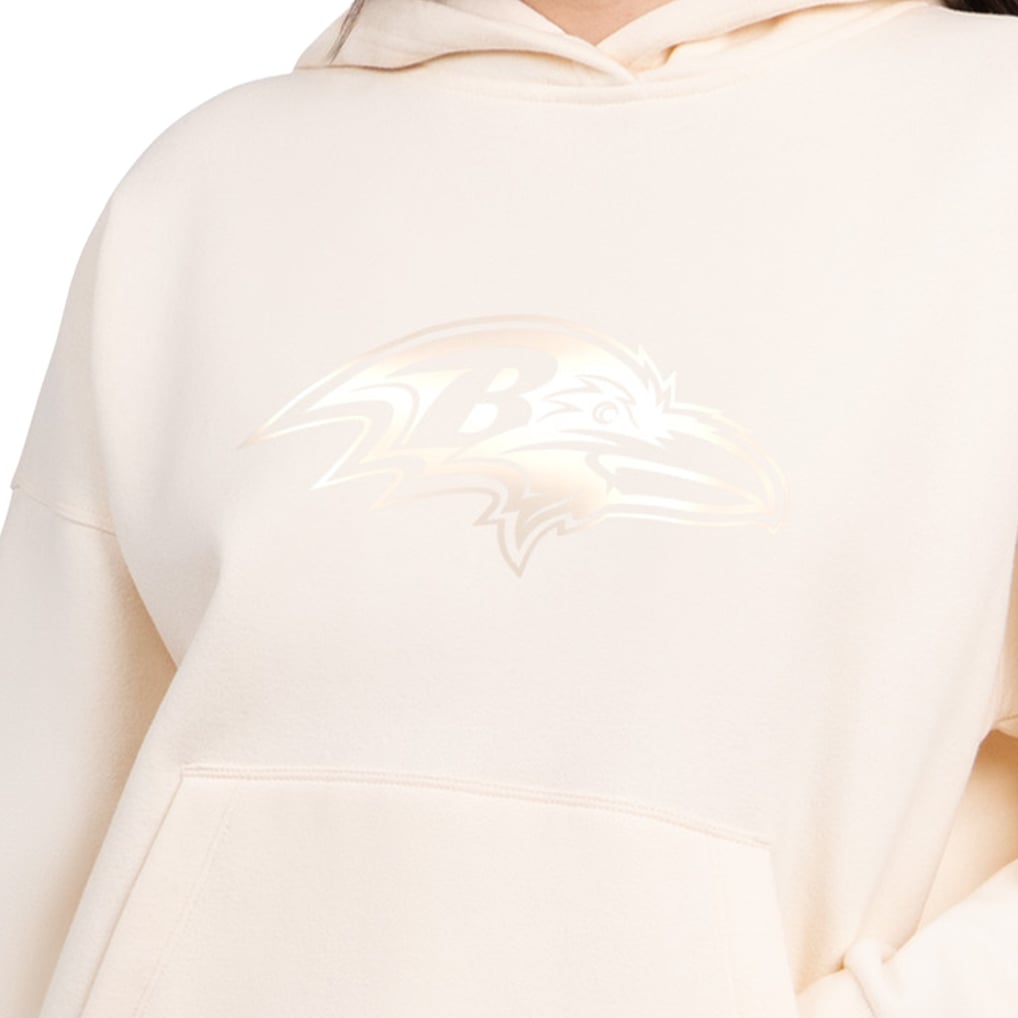  Baltimore Ravens Starter Women's Pastel Relaxed Travel Hoodie - Cream