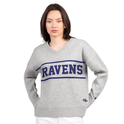 Baltimore Ravens Starter Women's Best Shot V-Neck Sweater - Gray