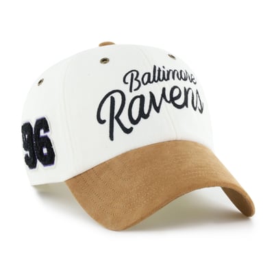 Baltimore Ravens Stoney Clover Lane x '47 Women's Cursive Clean Up Adjustable Hat - Cream/Tan