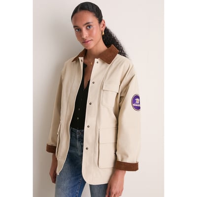 Baltimore Ravens Tuckernuck Women's Full-Snap Barn Jacket - Stone
