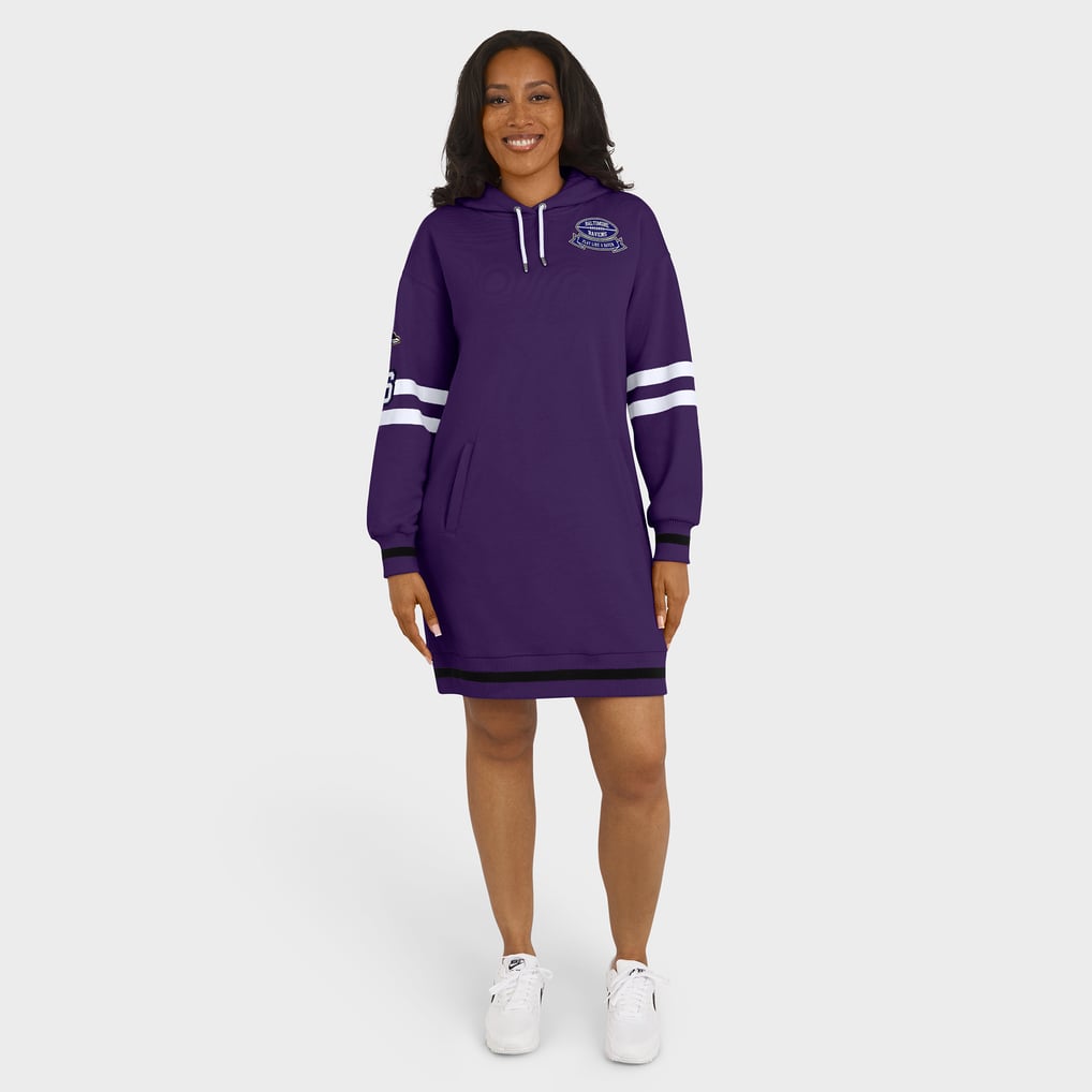 baltimore ravens jersey dress Women's WEAR by Erin Andrews Purple Hoodie color-bronze