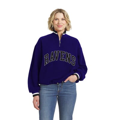  Baltimore Ravens WEAR by Erin Andrews Women's Polar Fleece Half-Zip Pullover - Purple
