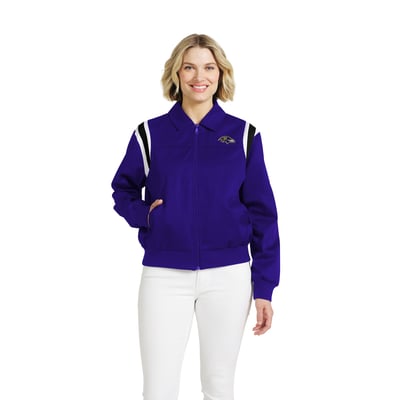  Baltimore Ravens WEAR by Erin Andrews Women's Shoulder Stripe Twill Full-Zip Jacket - Purple