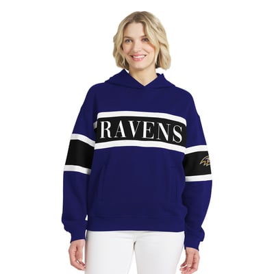  Baltimore Ravens WEAR by Erin Andrews Women's Stripe Hoodie - Purple