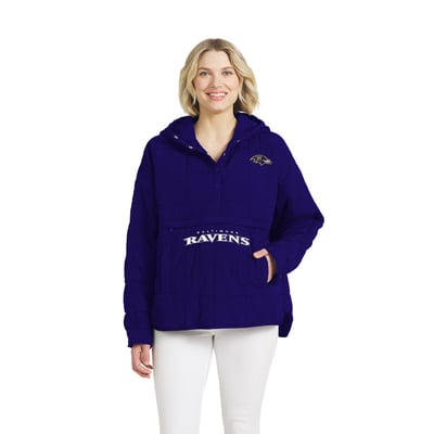  Baltimore Ravens WEAR by Erin Andrews Women's Woven Packable Jacket - Purple