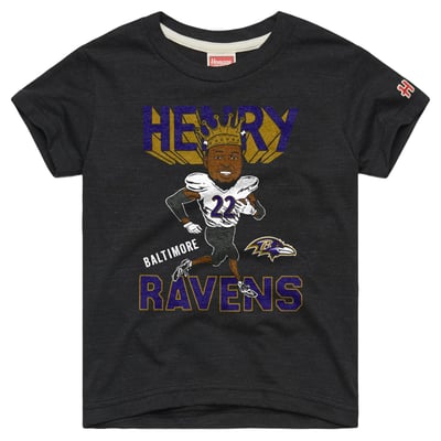 Derrick Henry Baltimore Ravens Homage Youth Caricature T-Shirt - Charcoal