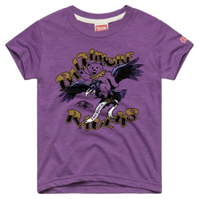  Baltimore Ravens Homage Youth NFL x Grateful Dead Tri-Blend T-Shirt - Purple