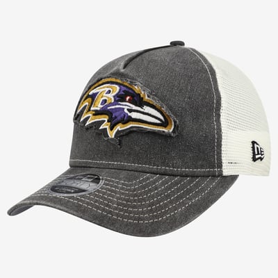  Baltimore Ravens New Era Youth Fan 9FORTY M-Crown A-Frame Trucker Adjustable Hat - Black