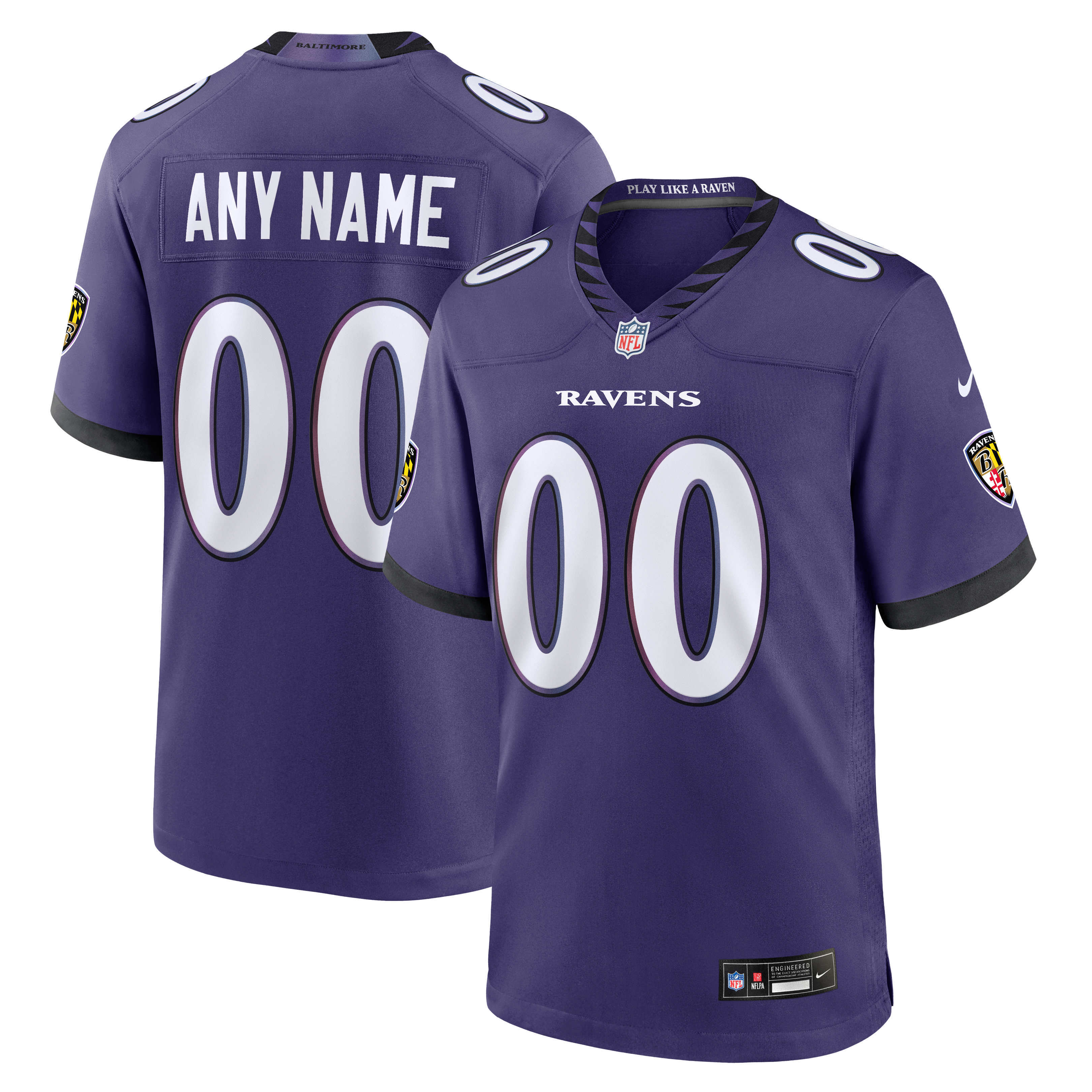 Baltimore Ravens Youth Custom Game Jersey Purple