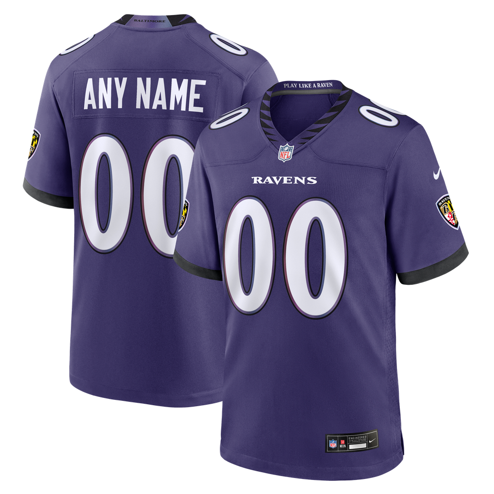  Baltimore Ravens Nike Youth Custom Game Jersey - Purple